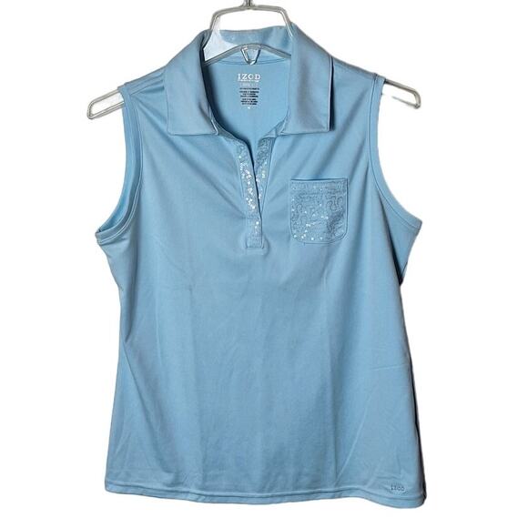 Izod Performance Cool FX Woman Medium Light Blue Lightweight Quick Dry Tank Top - Picture 1 of 6